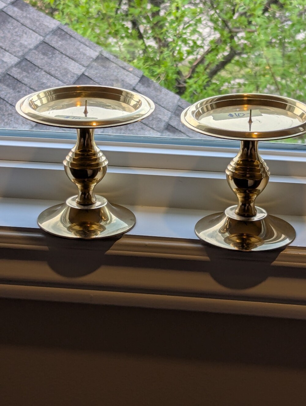 Brass Candle Holders - Pair